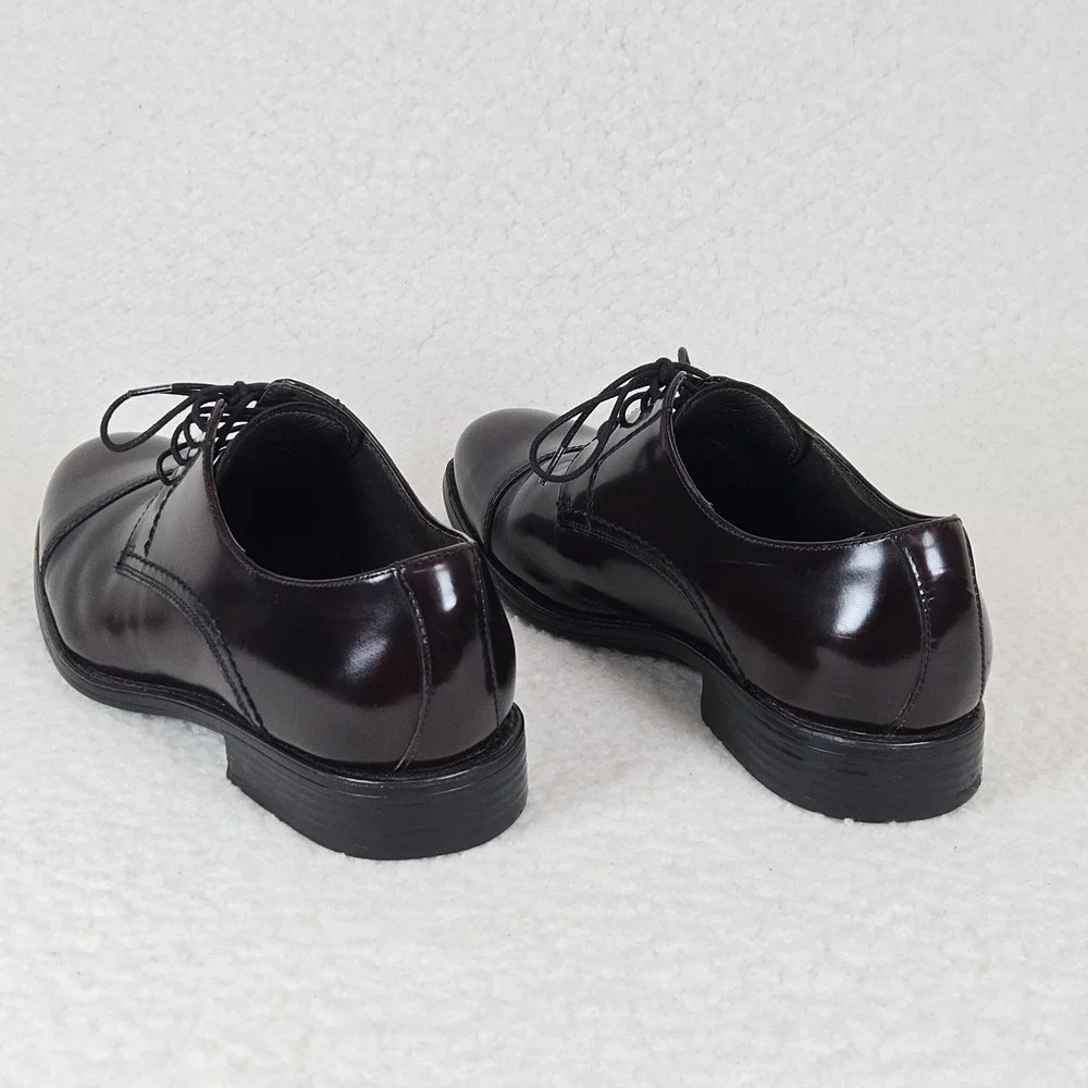 Johnston & Murphy Atchison Cap Toe Oxford Men's 10M Burgundy Leather Dress Shoes